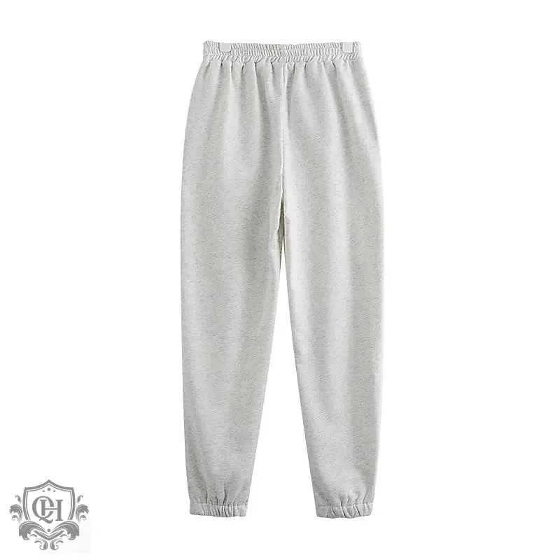 Embroidered Elastic Waist Sweatpants