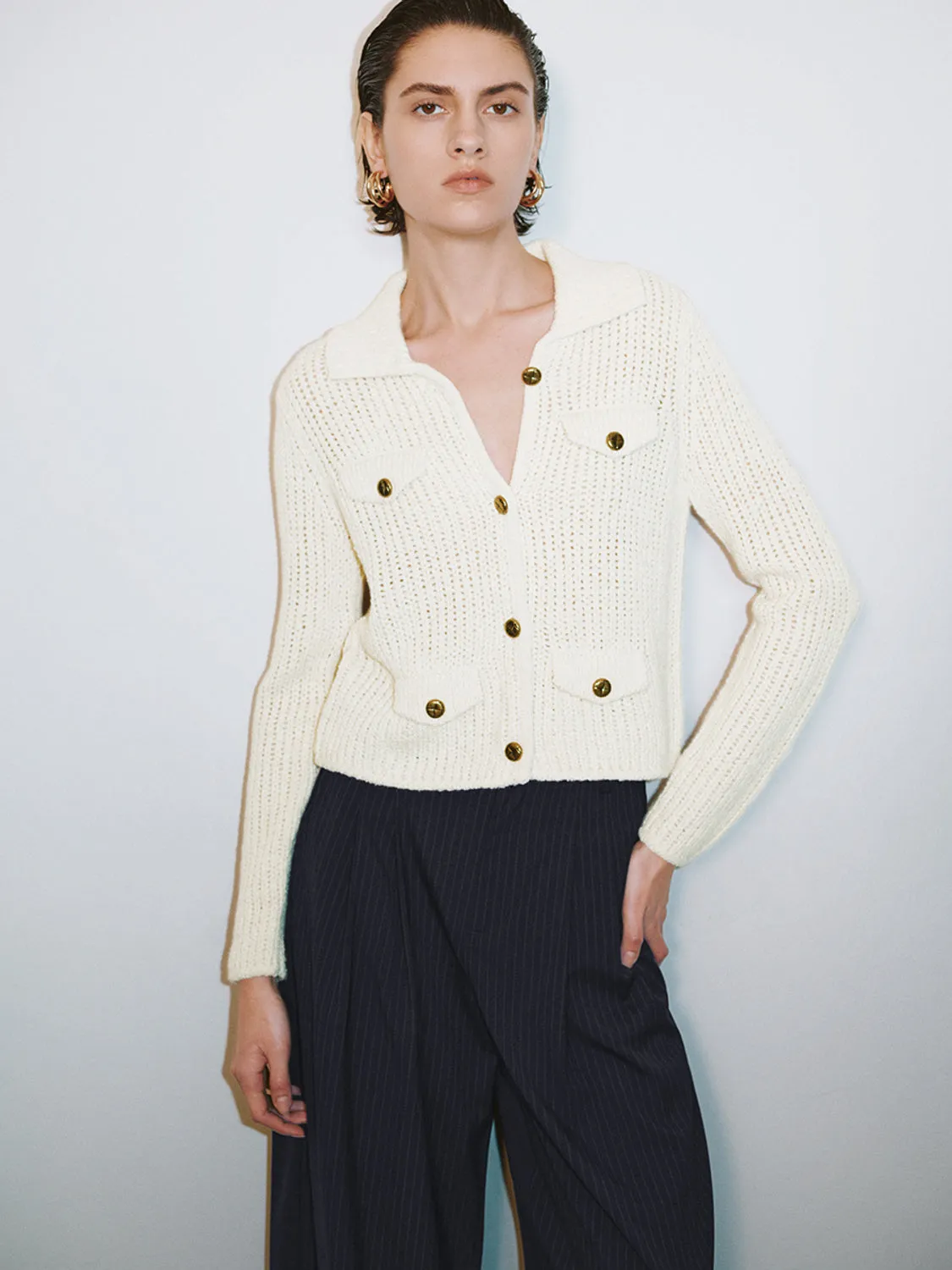 Knitted Lapel Cardigans