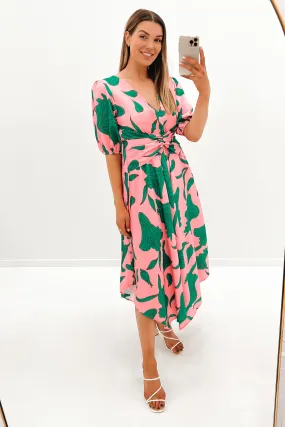 Nony Midi Dress Pink Green