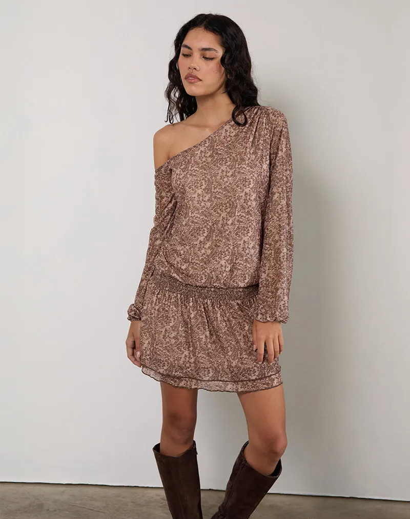 Papinka Dress in Mesh Vintage Paisley Pink