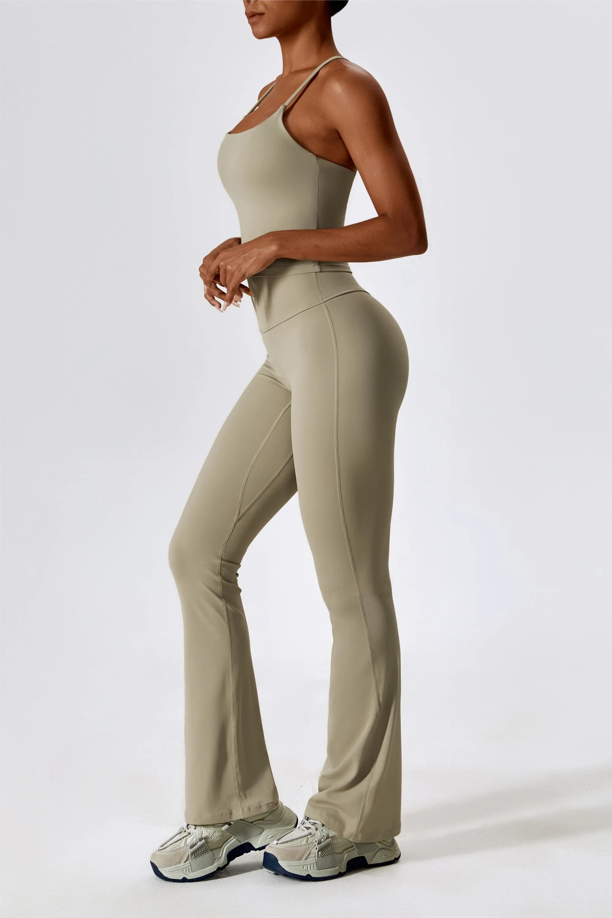 Square-Necked Crossover Strap Tank Top