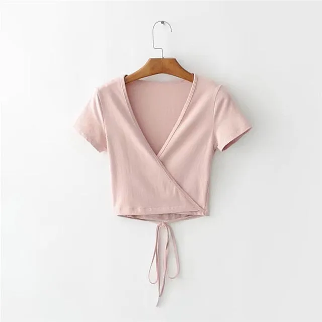 Summer V-Neck Knitted Top For Women
